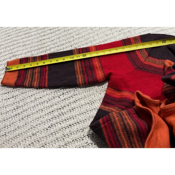 VTG Y2K Fashion Bug Sweater Button Wool Womens Plus Size 1X Stripe Orange Brown - Picture 5 of 7